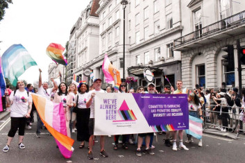 Colleagues representing the group at London Pride