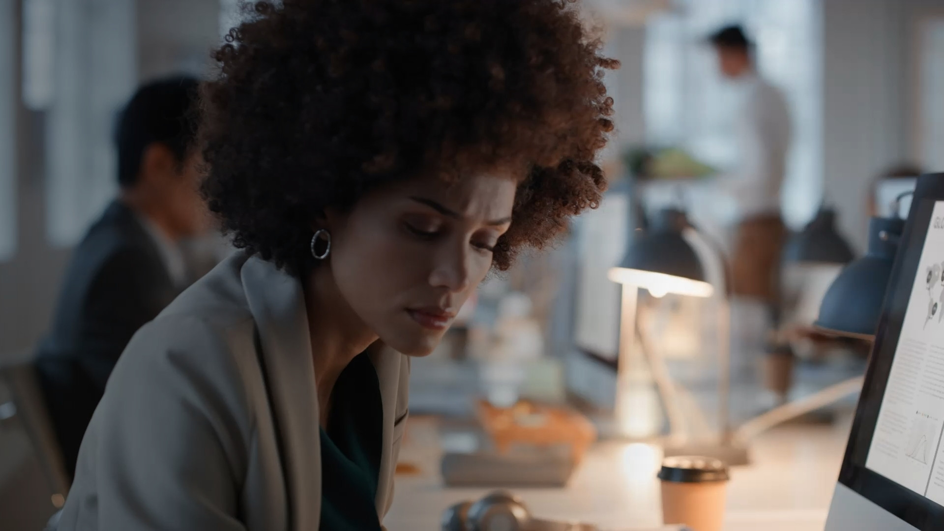 Colleague working at a computer